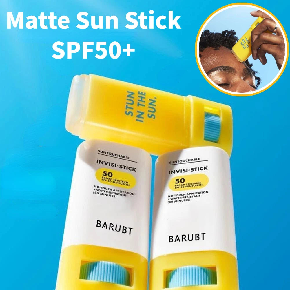 SPF50+ Matte Sunscreen Stick - Waterproof, Refreshing, Hydrating, UV Protection Sunblock Isolation Cream for Face Body Daily Use