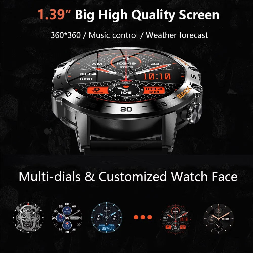 MEVADEN Steel 1.39 inch Men Luxury Smart Watch Bluetooth Call Sport Fitness Tracker Health Monitor Smartwatch for Male MD52 Secondary image