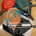 Newest High Quality Beach Tennis Racket Carbon Fiber Beach Tennis Racket Soft EVA Surface Tennis Racquet with Bag Lightweight