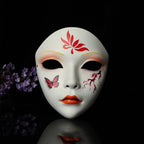 Party Supplies Full Face Cosplay Geisha Mask Flower Dress Up Hanfu Cosplay Mask Masquerade Spooky Japanese Mask Children's