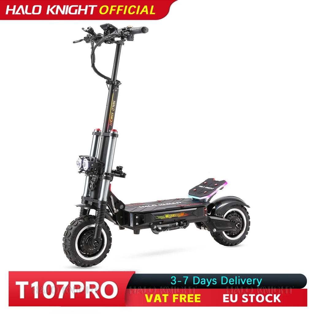 New HALO KNIGHT T107Pro Large Display Smart Escooter Adults 60V 38.4Ah Battery 3000W Dual Motor 95KM/H Powerful Electric Scooter