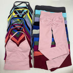 2 Pieces Set Yoga Leggings Set Women Backless Tank Tops High Waist Scrunch Gym Suit Fitness Clothes Outfit Yoga Set