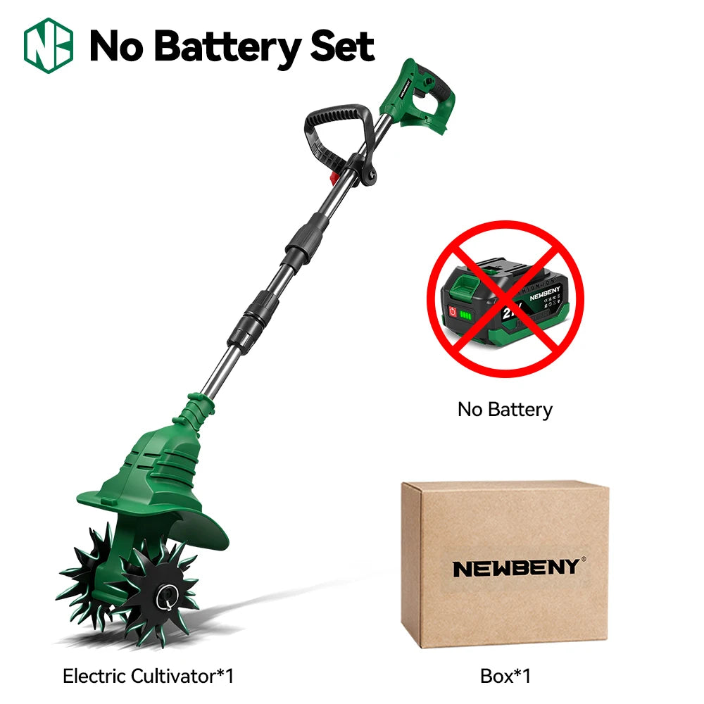 NewBeny Electric Garden Tiller Cultivator Scarifier Foldable Rototiller Soil Loosener Garden Tool