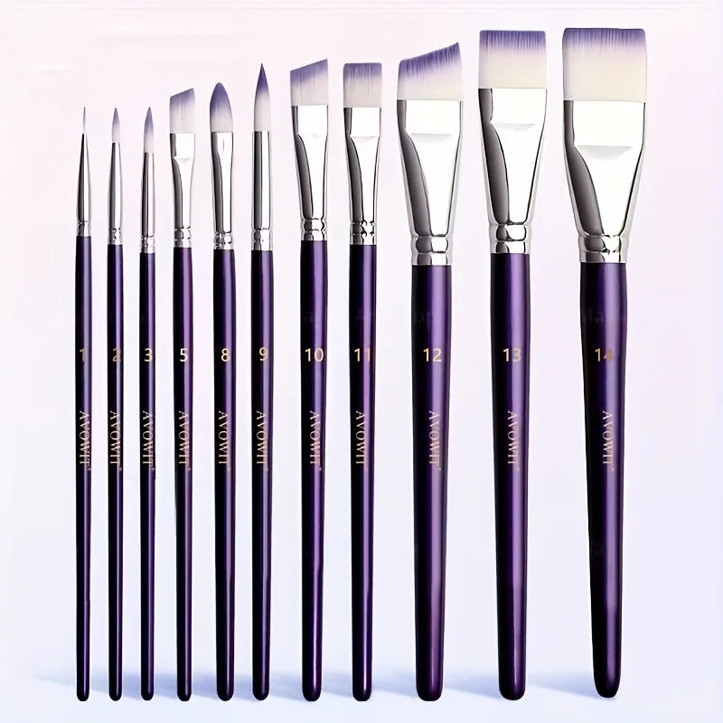 7/11pcs Professional painting brush set, wide and delicate brushes for artistic makeup and design, facial and body art brushes Main image