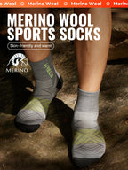 WRELS 1/2/3Pairs Merino Wool Socks Hiking Running Socks Breathable Cushion Sweat Wicking Warm Thermal Compression Wool Socks