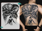 Magic Juice Ink Waterproof Tattoo Stickers Full Back Large Size Herbal Juice Temporary Tattoos Men Body Art Dragon Tiger