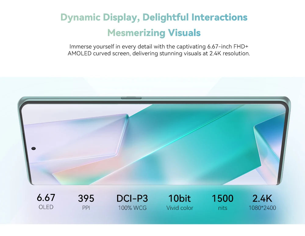Cubot Hafury Meet, Smartphone Android, 6.67" 120Hz AMOLED Curved Screen, 24GB RAM(12GB+12GB), 256GB ROM, Helio G99,100MP,NFC,