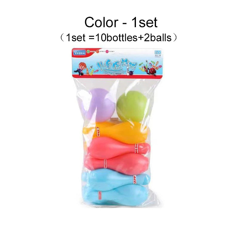 Kids Bowling Set Family Indoor Ball Party Game Sports Toys Balls Pins Bowling Toy Plastic Funny Bowling Set Children Game TMZ
