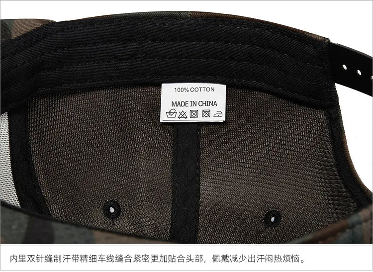 Men Baseball Caps Camouflage Breathable Cotton Hat Male Fashion Camo Sport-cap Adjustable Headwear Fishing Hiking Suncap Women
