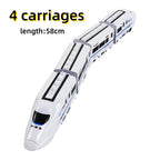 Toy Train Electric Bullet Train Battery Operated Action Locomotive Car High Speed Vehicle with Train Sound Light Gift for Kids