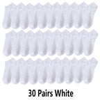 10/20/30Pairs Men's Socks Ankle Socks White Black Breathable Comfy Sweat-absorbing Boat Socks Unisex Casual Solid Short Socks