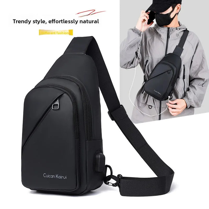 Men's Fashionable Casual Chest Bag Outdoor Cycling Waterproof Durable Sports Backpack Trendy Versatile Portable Crossbody Bag Main image