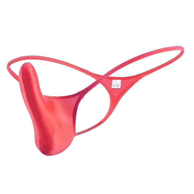 YAULAANG Sexy men's gloss gay underwear oily G-Strings thong Shiny low-waisted High Elasticity mens lingerie
