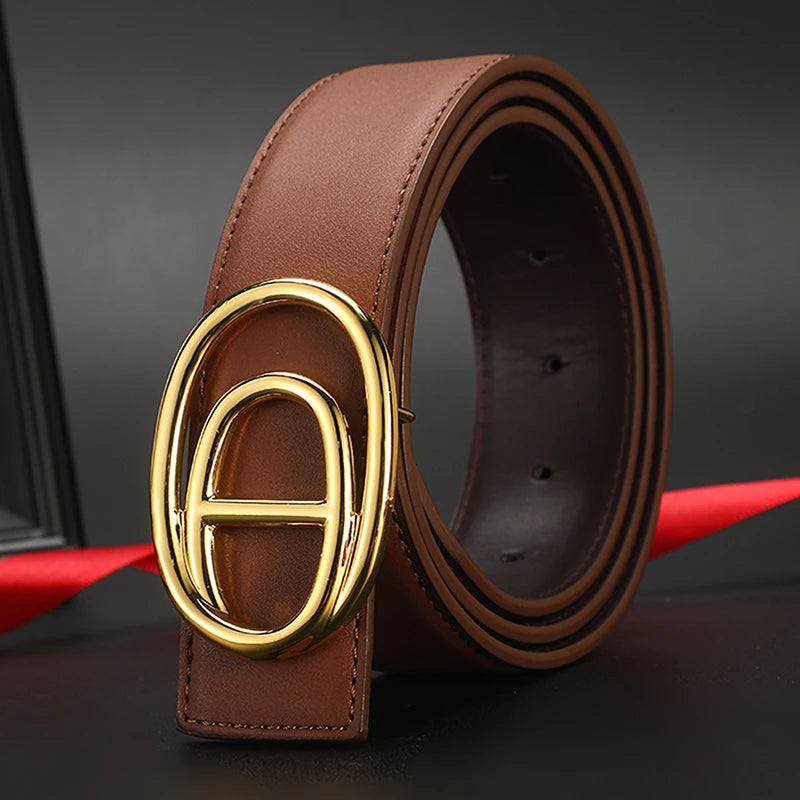 Wide 3.8cm Famous Brand Belt Men High Quality Luxury Genuine Leather Belts for Men Strap Metal Belt Fashion Women's Belt jeans