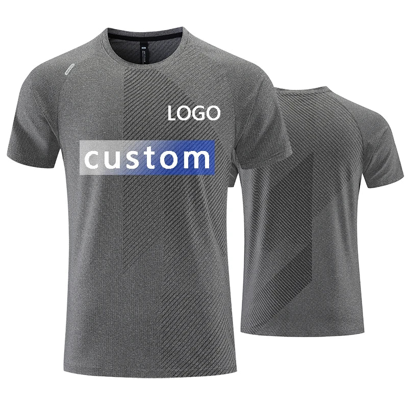 Custom LOGO Sports T-shirts For Men Jogging Shirt Fitness Training Gym Sportswear Casual Outdoor Running Short Sleeve T-shirt