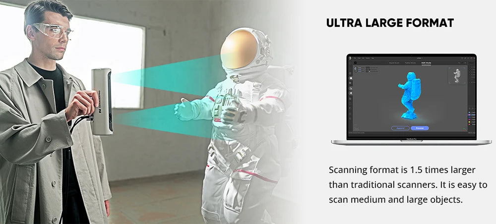 Luxury Edition 3DMakerpro Lynx 3D Scanner, 0.10mm Accuracy, 0.30mm Resolution, 10fps Frame Rate, 250x400mm Single Capture Range
