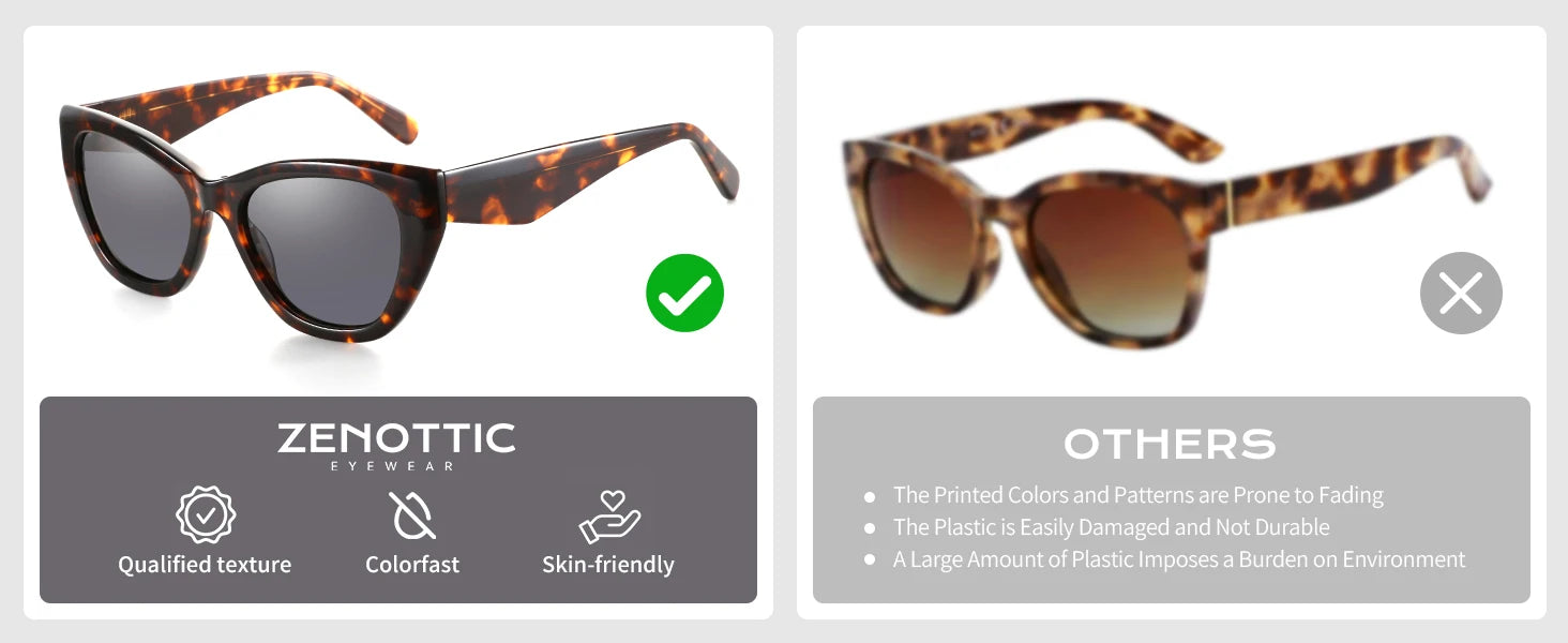 ZENOTTIC Polarized Sunglasses Women Cat-Eye: Trendy Cateye Sunglasses for Woman - Cute Sun Glasses UV400 Protection