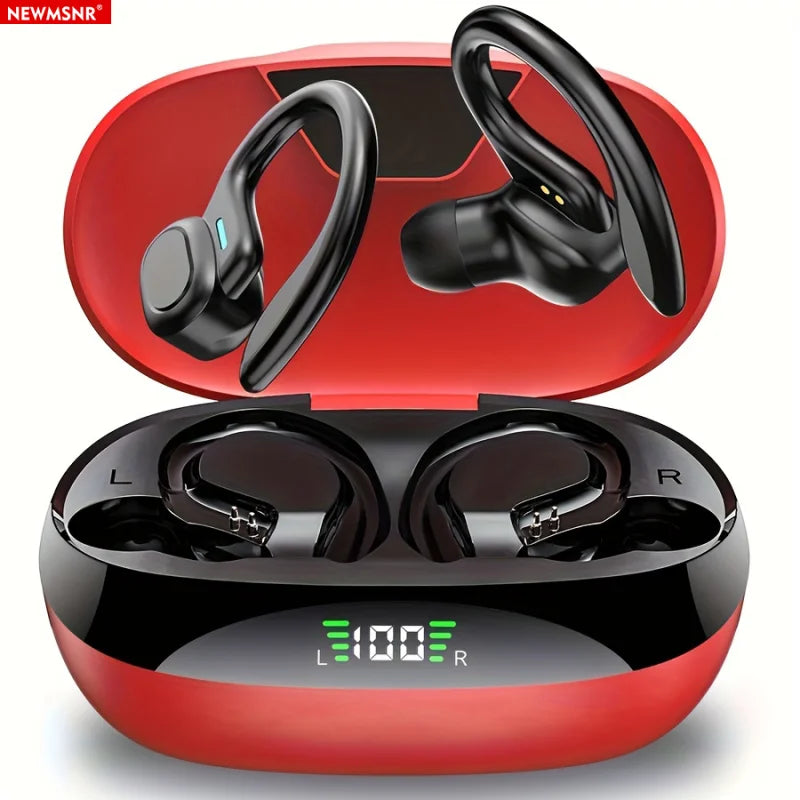 On-ear LED Display Headphones Noise Reduction Earphones Deep Bass Sports Gamer Wireless Bluetooth Headset Waterproof with HD Mic
