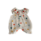MILANCEL Summer Baby Rompers 0-24M Sweet Love Toddler Jumpsuit Thin Ventilate Infant Clothes Carrot Girls One Piece