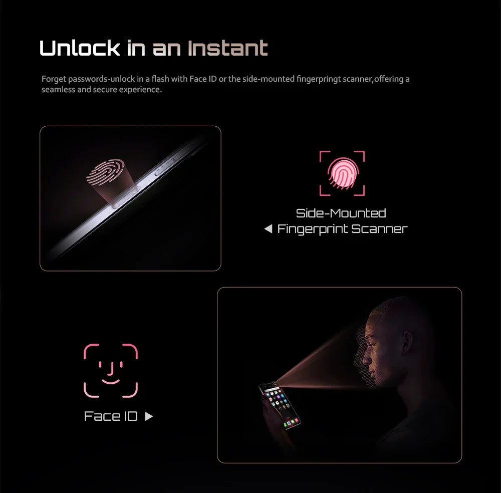 Cubot P90 Smartphone Android 15 24(12+12)GB + 256GB 6.88 "120Hz G100 64MP+16MP 5100mAh Mobile Phone NFC Face ID Fingerprint
