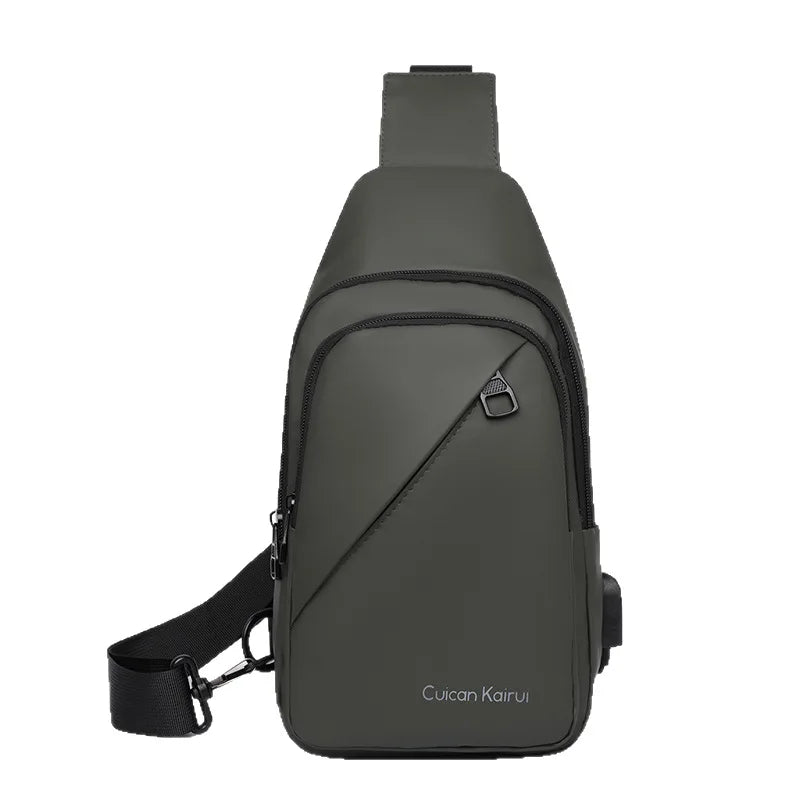 Men's Fashionable Casual Chest Bag Outdoor Cycling Waterproof Durable Sports Backpack Trendy Versatile Portable Crossbody Bag