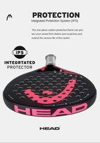 Genuine HEAD Tennis Padel Rackets ZEPHYR Series Carbon Fibre EVA Memory Flex Foam Core Padel Tennis Racquets Lightweight