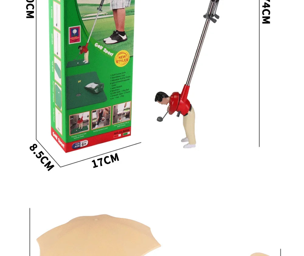 Mini Golf Toy Set, Desktop Indoor Golf Game with Course Cloth & Clubs, Interactive Family Sport Game for Kids Adults