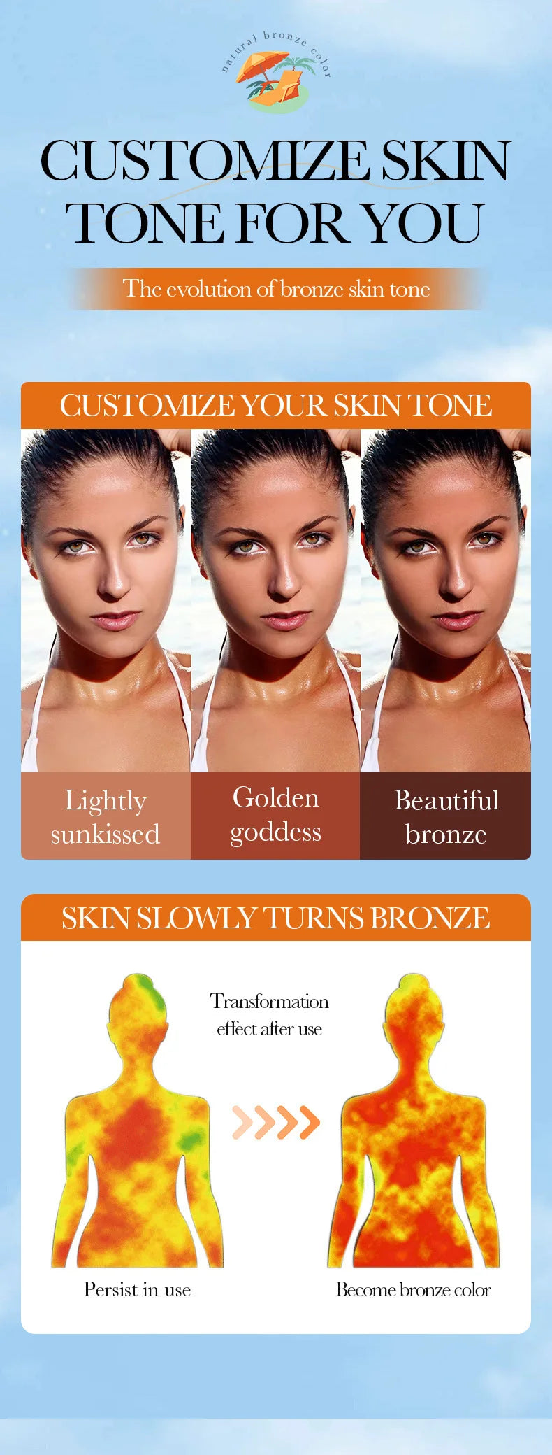 100ml Tanning Spray: Lightweight Texture, Moisturizing, Beautiful Black Tone, Creates a More Wild and Confident Look. Large Capacity, Beautiful Tan Finish, Streak-Free, Quick-Drying, No Tanning Effect.