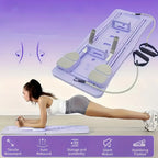 Multi-Functional Foldable Pilates Reformer Board with Counter, Full Body Abdominal Workout Sliding Trainer, Home Core Strength Exercise Equipment with Resistance Bands & Handles