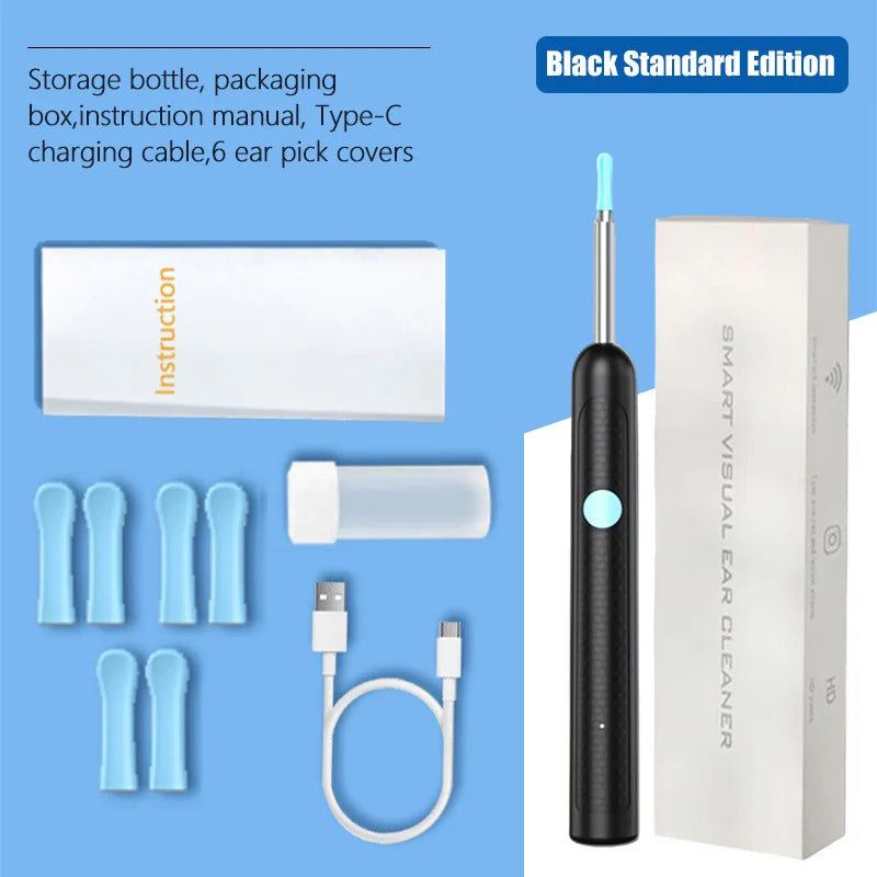 Visual Ear Wax Cleaner with Camera Safe Earwax Removal Endoscope with 5M Camera Luminous Otoscope Ear Cleaning Tools Ear Care