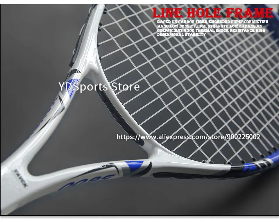Professional Ultralight Racquet Composite Carbon Aluminium Alloy Tennisracket 45-55LBS Training Tennis Rackets Unisex Trainer