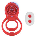Rose Penis Ring Vibrator Female G-spot Clitoral Stimulation Male Ejaculation Delay Silicone CockRing Adult Sex Toy for Couples