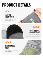 WRELS 1/2/3Pairs Merino Wool Socks Hiking Running Socks Breathable Cushion Sweat Wicking Warm Thermal Compression Wool Socks