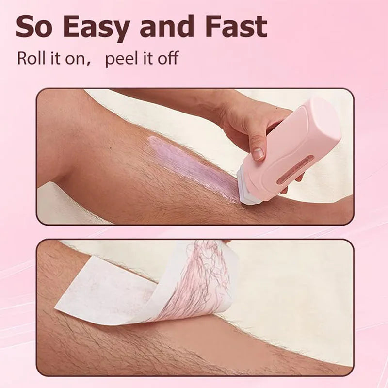Roll On Waxing Kit With Wax Cartridges And Wax Strips 3 In 1 Soft Wax Heater Kit Hair Removal Wax Wax Paper Waxing Kits Warmer Secondary image