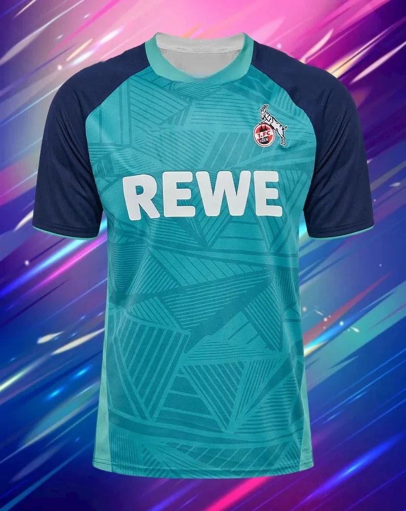 FC Köln Special Edition Black Soccer Jersey,  Sponsor, Ornate Pattern Breathable Football Shirt for Fans & Match Wear