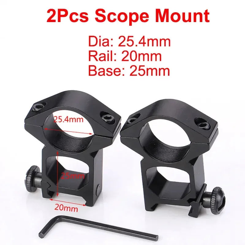 2PCS Hunting Rifle Scope Mount Ring for Dia 25.4mm 30mm 35m Tactical Scope Flashlight 11mm 20mm Picatinny Rail Mount Accessories