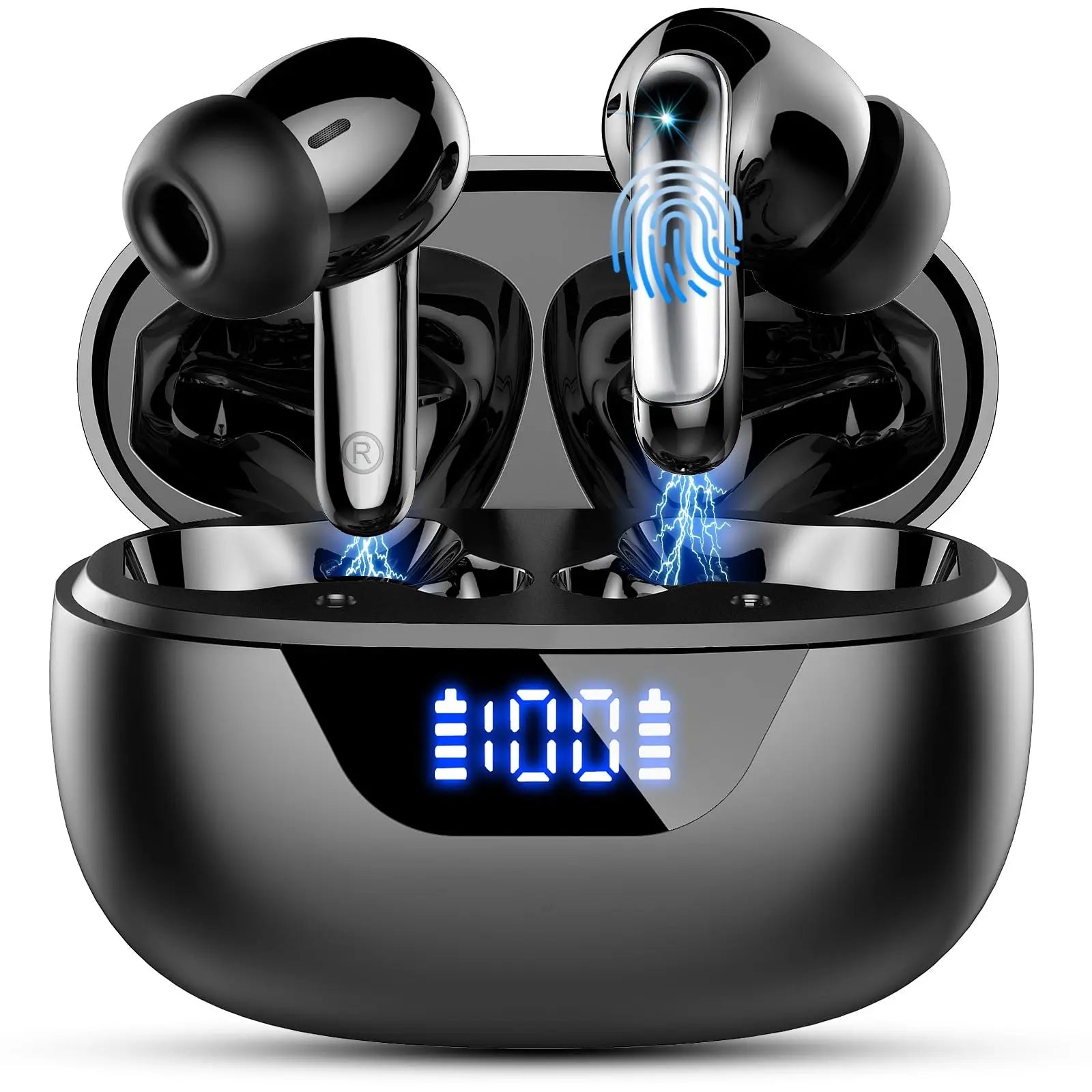 Wireless Headphones,Bluetooth 5.3 Stereo Earphones in Ear with 4 ENC Mic Clear Calls,Noise Cancelling Ear Buds,48H battery life. Main image