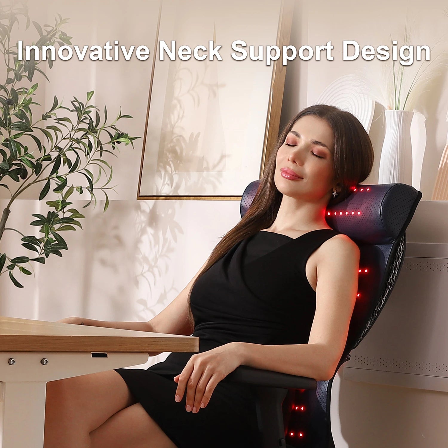 Red Light Therapy Mat with Far Infrared Heat 3D Neck Support Professional Pain Relief Massage Mat for Home Spa Use Muscle Relax