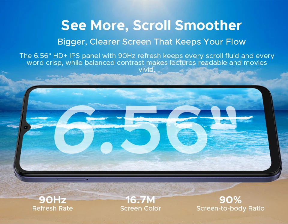 Global Version DOOGEE Note56 Plus Android 16 Smartphone 48GB+256GB 6150mAh Large Battery 6.56'' 90Hz Display 50MP Camera NFC