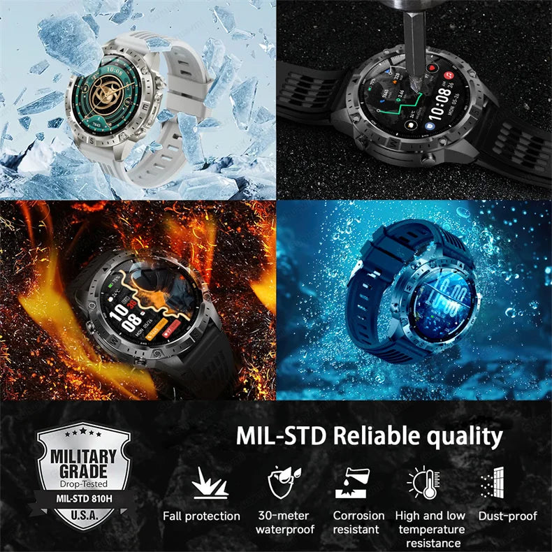 GPS Sports Smartwatch Men Women Swim Waterproof Fitness Tracker 2GB Memory Offline Maps  SpO2 Rugged Outdoor Smartwatch for Men