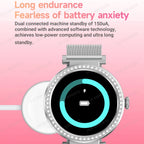 Fashion Zircon Smart Watch 1.46" AMOLED Screen 5.4 Bluetooth Call Heart Rate Temperature Monitoring Women Smartwatch Pedometer