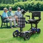 SUNNIGO 4 Wheels All Terrain Electric Mobility Scooter Dual 500W Motor 36V 18Ah Lithium Battery Lightweight Foldable Travel Scooters Adjustable Seat Anti-slip Tires Safe Brake System Comfortable Long Range 50km For Senior Dis