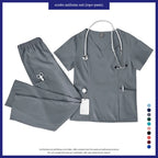 Niaahinn Scrubs Uniforms Sets Wholesale Medical Scrub Stretch Suit Healthcare Nursing Uniform Unisex Surgical Uniforms Woman Men