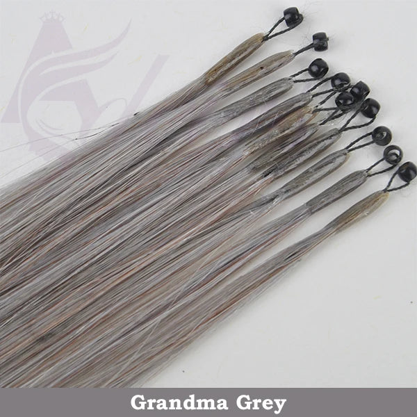 ADEIRS Color  8D Tip Hair Extensions 100% Real Human Hair Microbeads Extensions Color Purple Blue Pink Gray 18-20inch