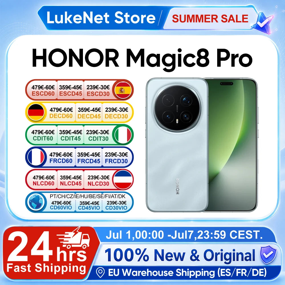 HONOR Magic 8 Pro 5G  EU Version Smartphone Snapdragon 8 Elite Gen 5 200MP AIMAGE 6270mAh 100W  6.71''OLED NFC eSIM Honor Main image