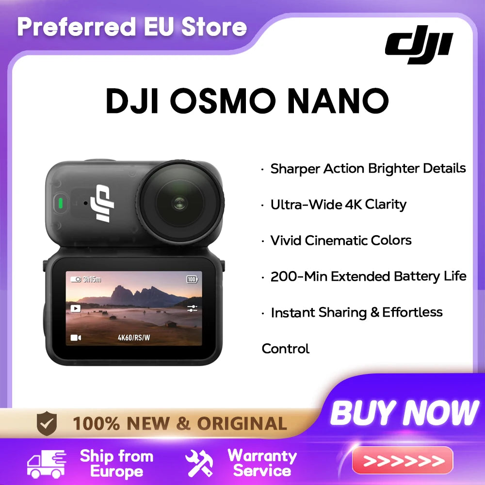 DJI Osmo Nano Bundle Standard 128G / 64GB Petite Camera Vlog 4K/60fps & 143 ° Wide FOV All-New 1/1.3 "Sensor Dual DJI Microphones New Original