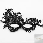 Set of 2, Couple's Elegant Black Lace Masquerade Masks for Costume Parties