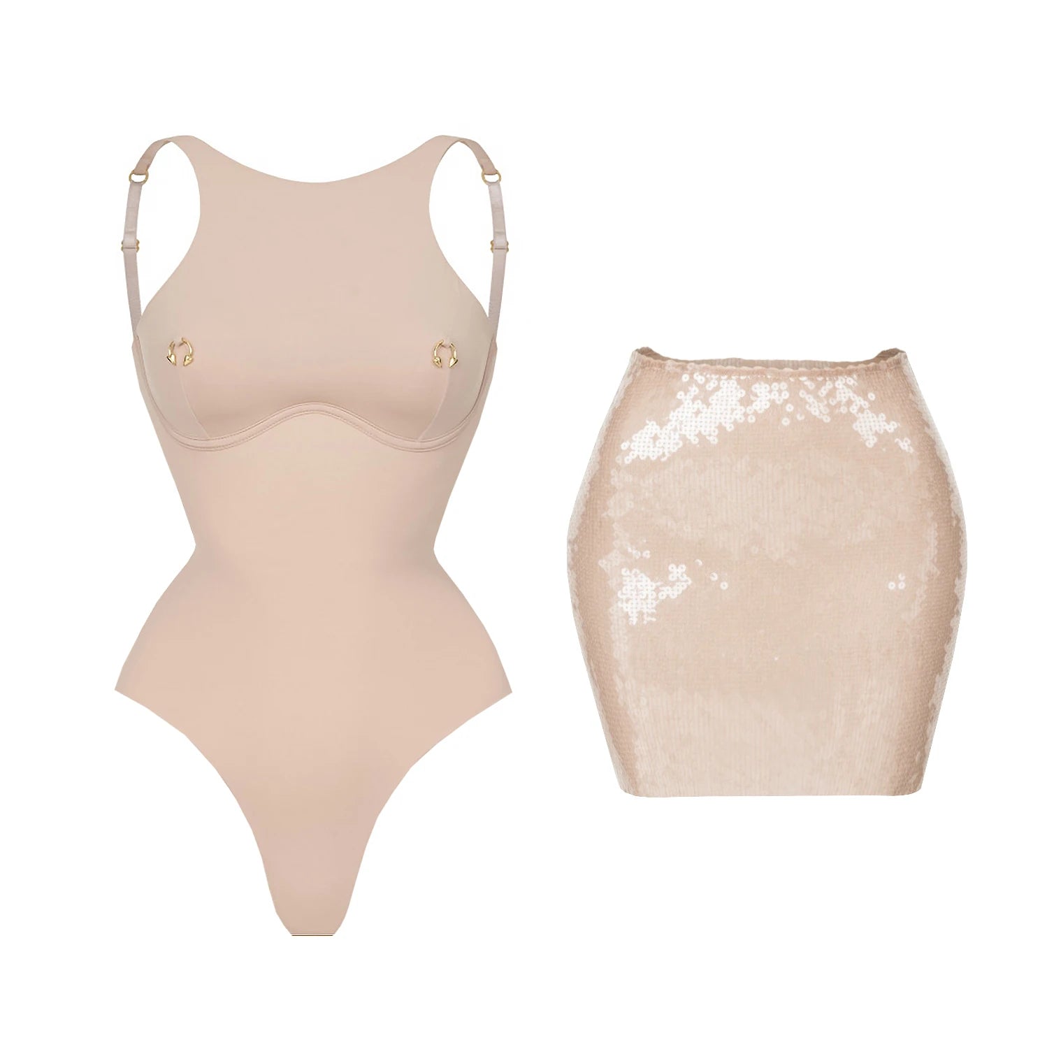 2026 2Pcs Sexy Women One Piece Swimsuit Female Swimwear Solid Biquini High Cut Monokini Push Up Swim Suits Bathingsuit Beachwear Main image
