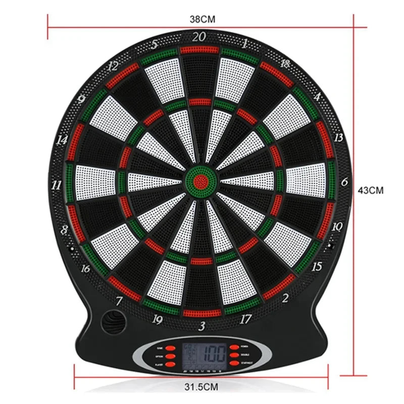 Professional Electronic Hanging Dartboard with LCD Scoring Indicator, 6 Darts Included, Home Bar Party Game Set