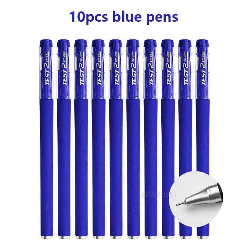 Gel Pens Set 0.5mm Black Blue Red Refill Gel Pen Bullet Tip School & Office Supplies Stationery Kawaii Accessories Stationery